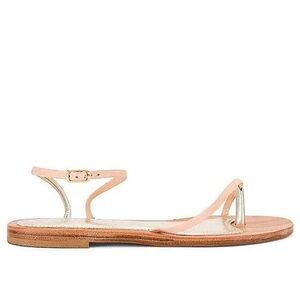 Cornetti Margherita Sandal in Natural and Gold Calfskin | LIKE NEW